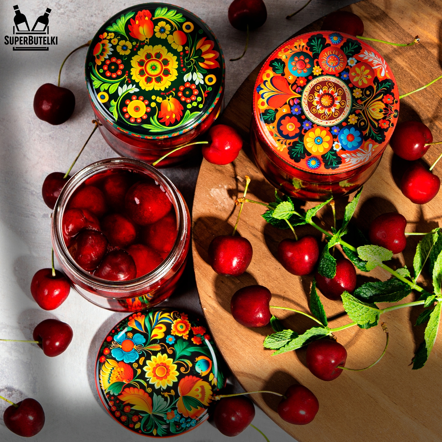 ZESTAW ZAKRĘTKI WIECZKA NAKRĘTKI fi 82 mm kwiatki haftowane kwiaty 10 SZTUK Producent Superbutelki