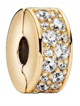 Charms Pandora 768658C01 Klips Průhledné Kameny Pave Zlatý