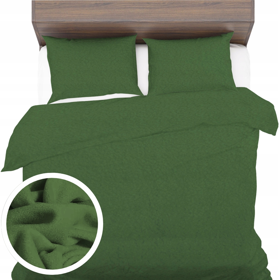 Povlečení Polarové 160x200+2x70x80 Fleece měkké, teplé, olivové, podzim zima