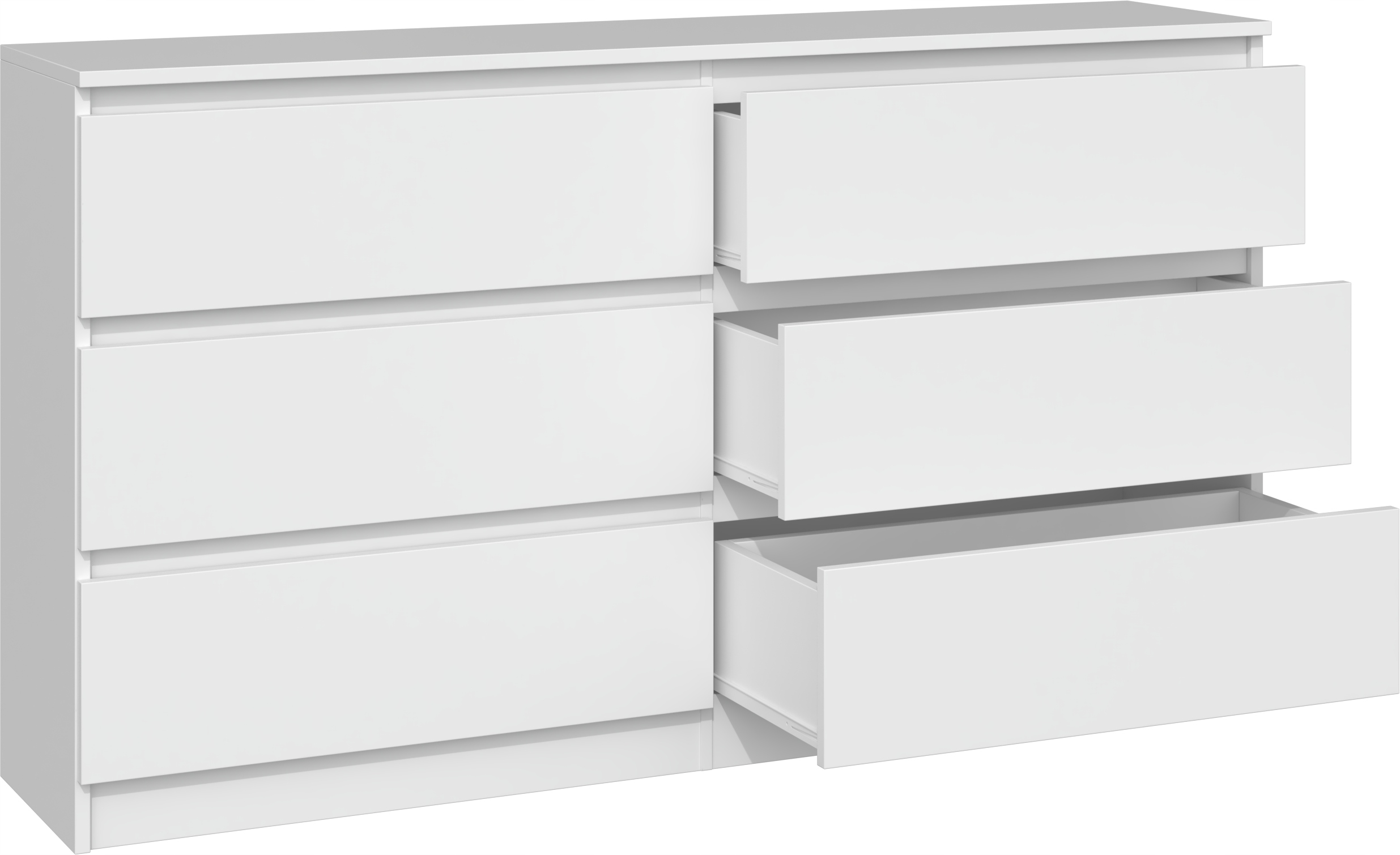 

Komoda 140cm Szafka Malwa 6 Szuflad Biel