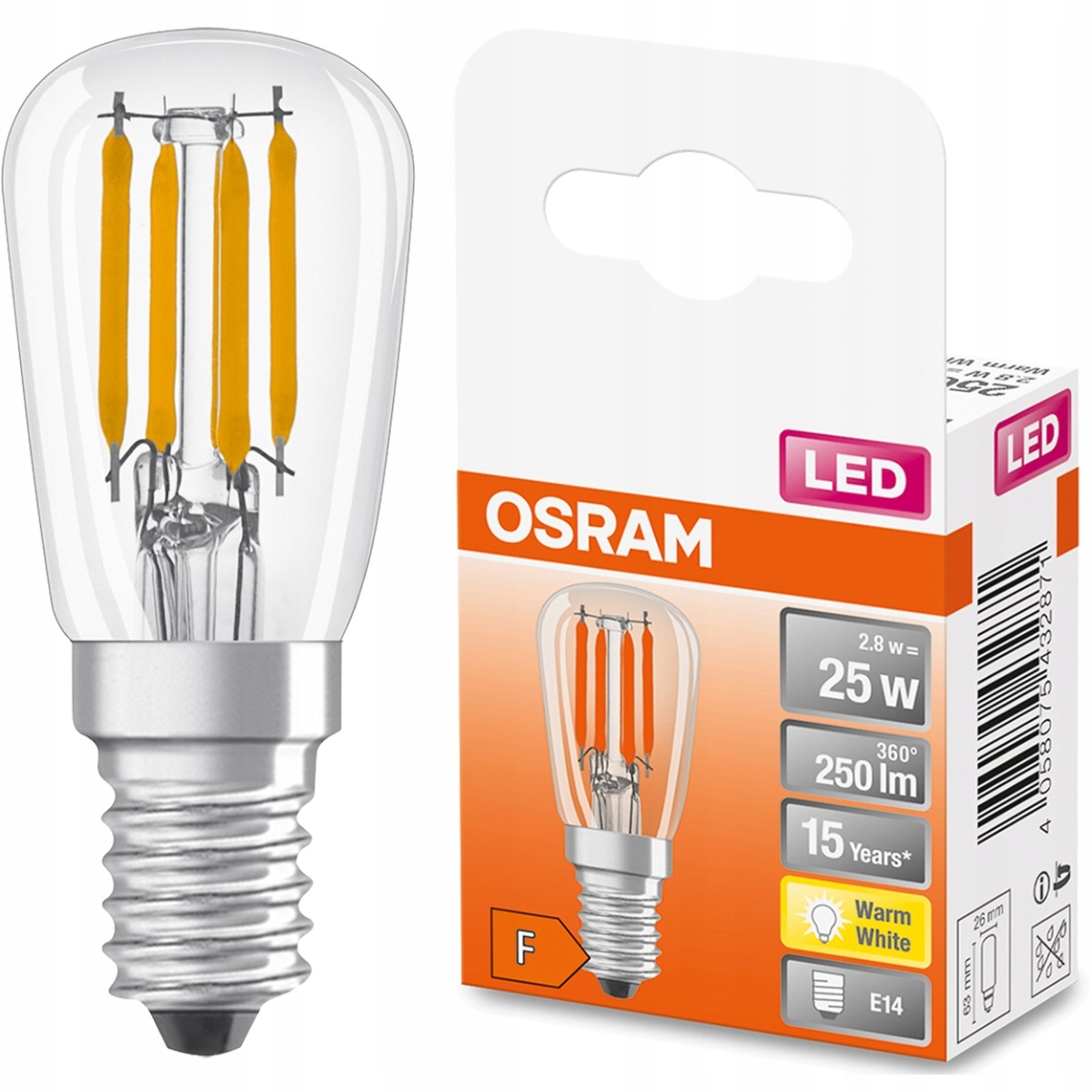 

Żarówka Led Mini E14 T26 2,8W 2700K Filament Osram