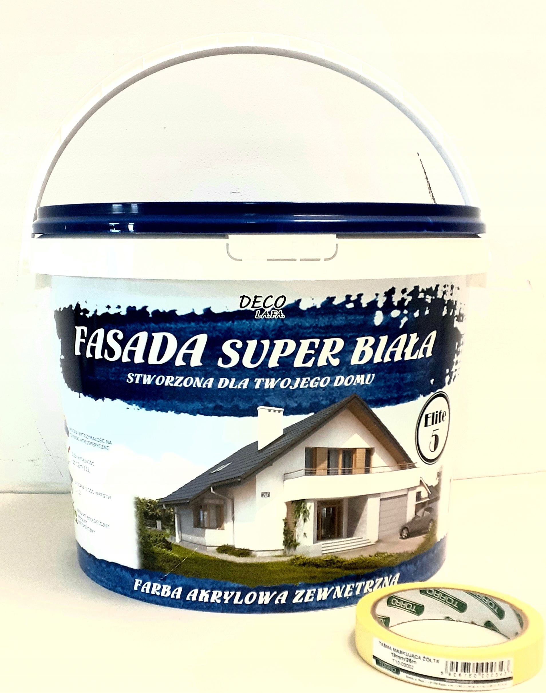 Farba fasadowa Fasada Superbiała 10L Gratisy Elewacje Deko-lafa