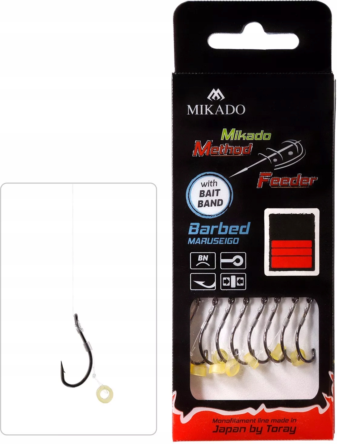 Przypony Mikado Method Feeder z gumką hak nr 12 żyłka 0.23mm/10cm