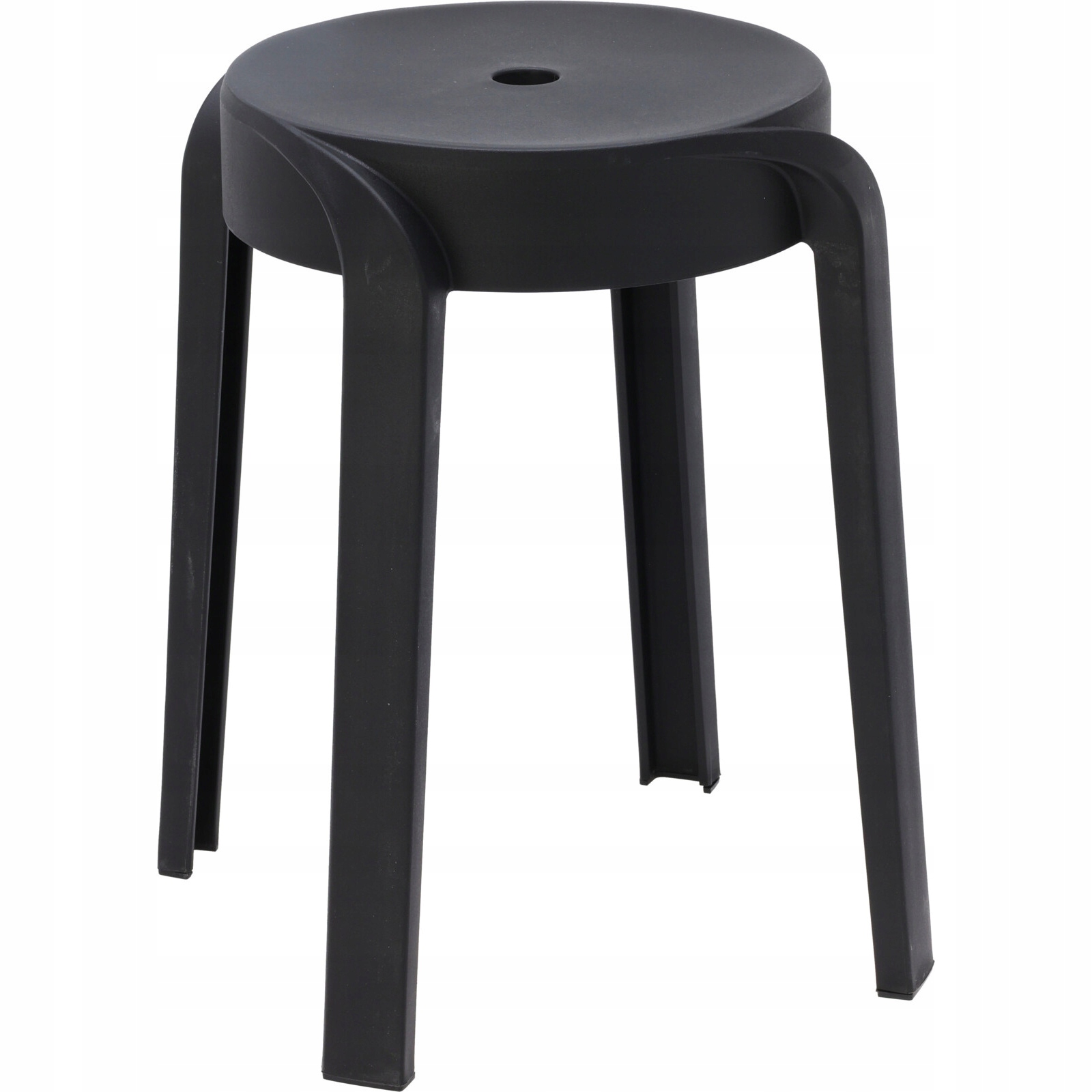 Plastová Stolička Kulatý Černá Lehká Pro Zahradní Dům 34 X 45 CM