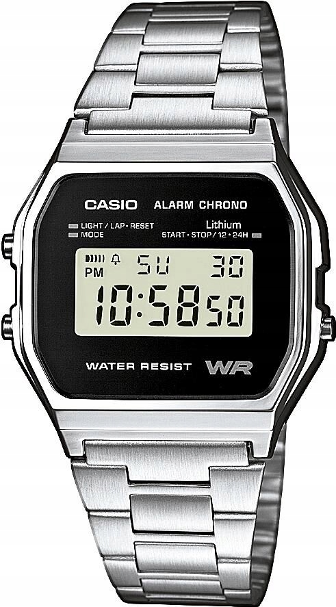 Zegarek srebrny Casio Vintage A158WEA-1EF stoper
