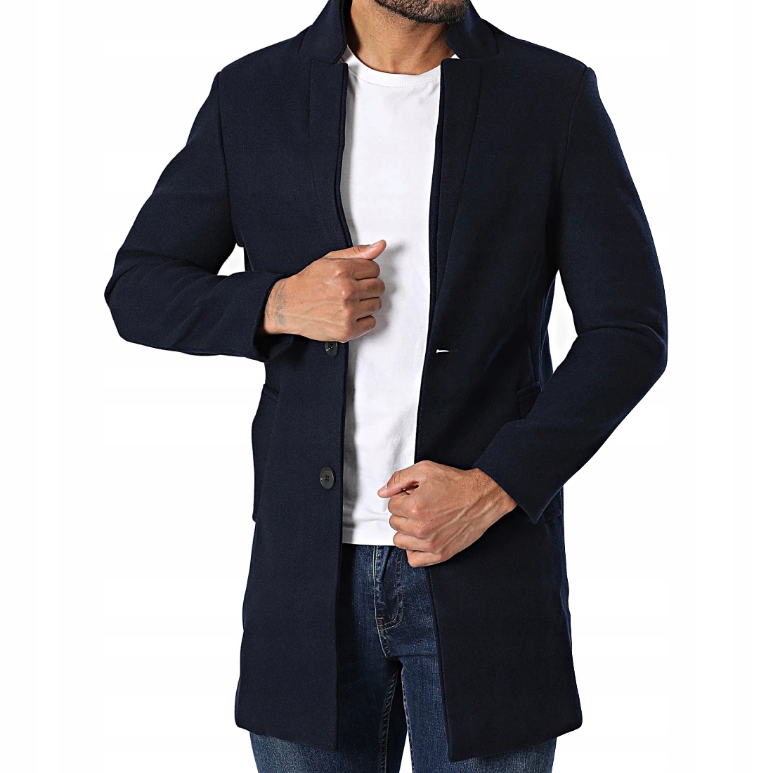 Pánský kabát se stojáčkem Přechodný Elegantní Casual Klasický