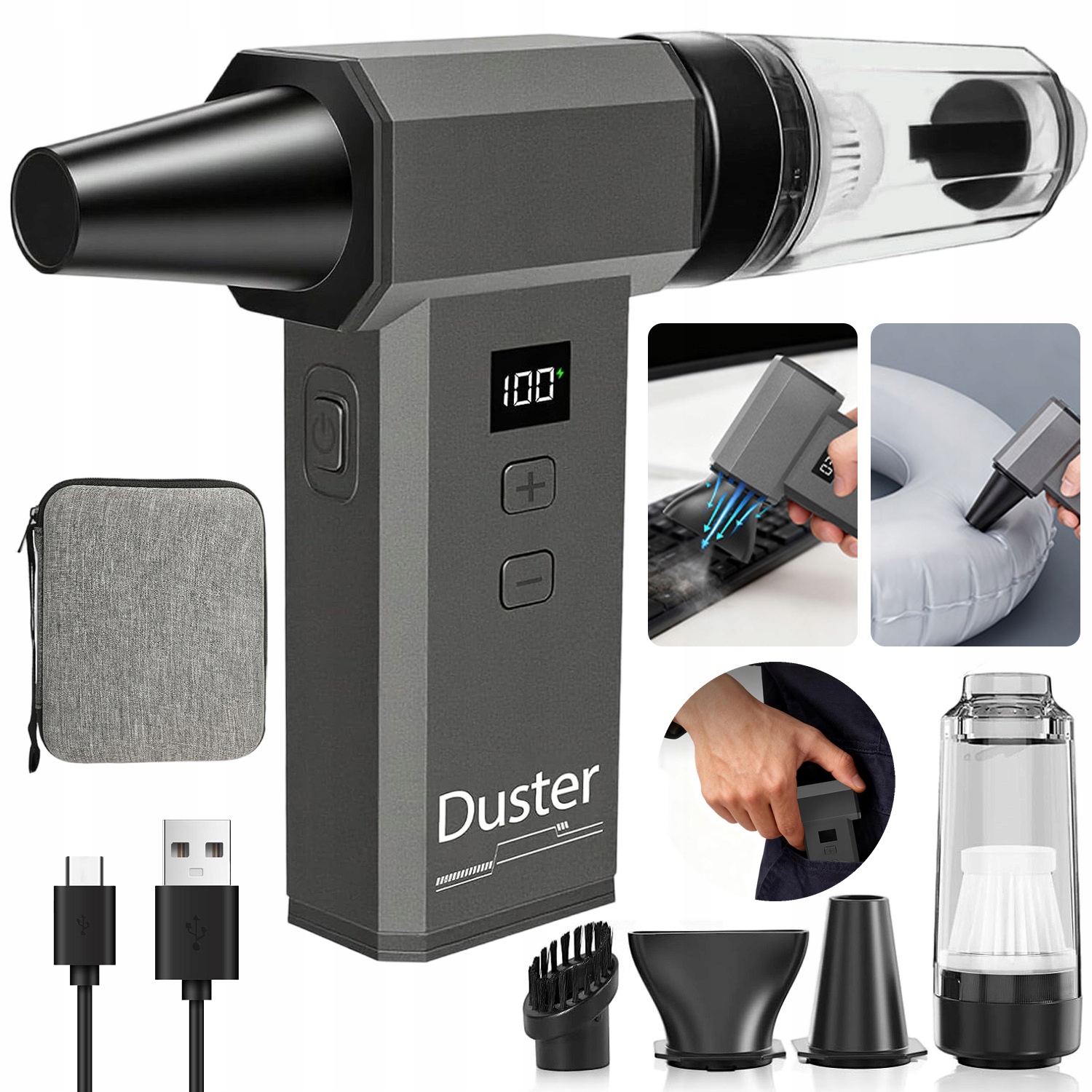 Výkonný Elektrický Foukač Stlačeného Vzduchu Kompresor Air Duster Pro Prach