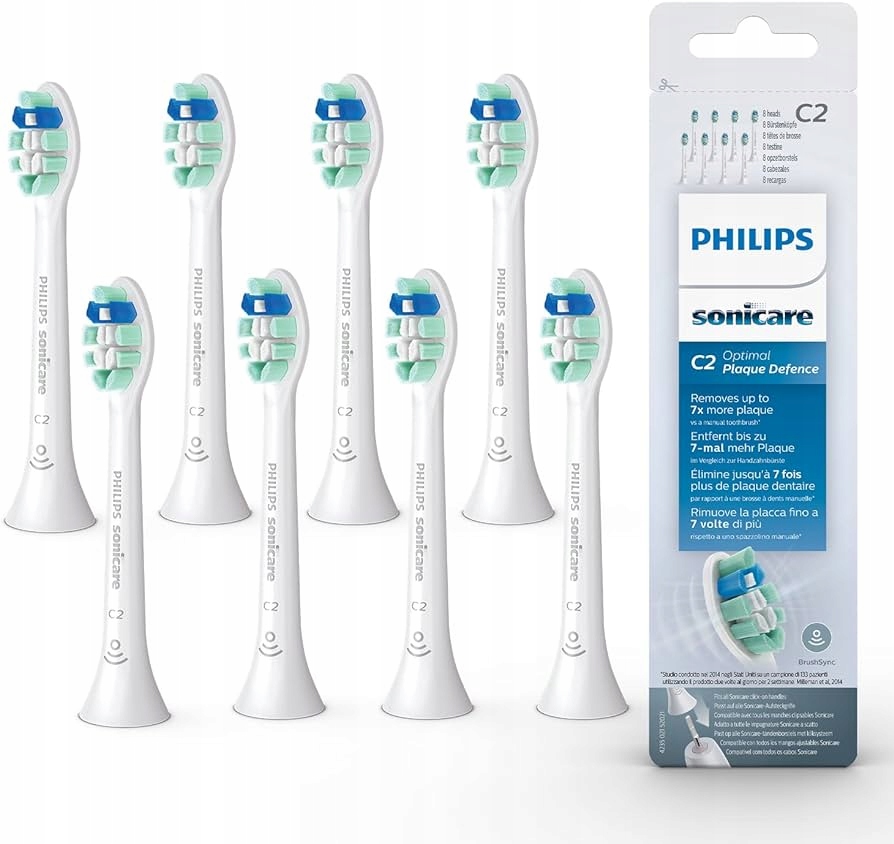 Końcówki Philips Sonicare C2 Optimal Plaque Defence HX9028/10 białe 8 szt.