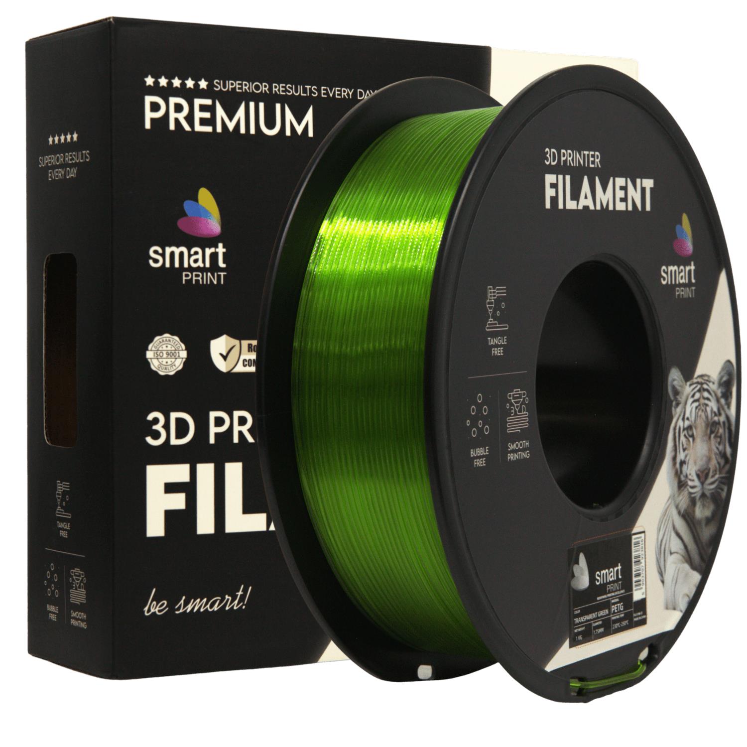 Filament Smart Print Petg Transparent Green Zielony 1,75mm 1kg