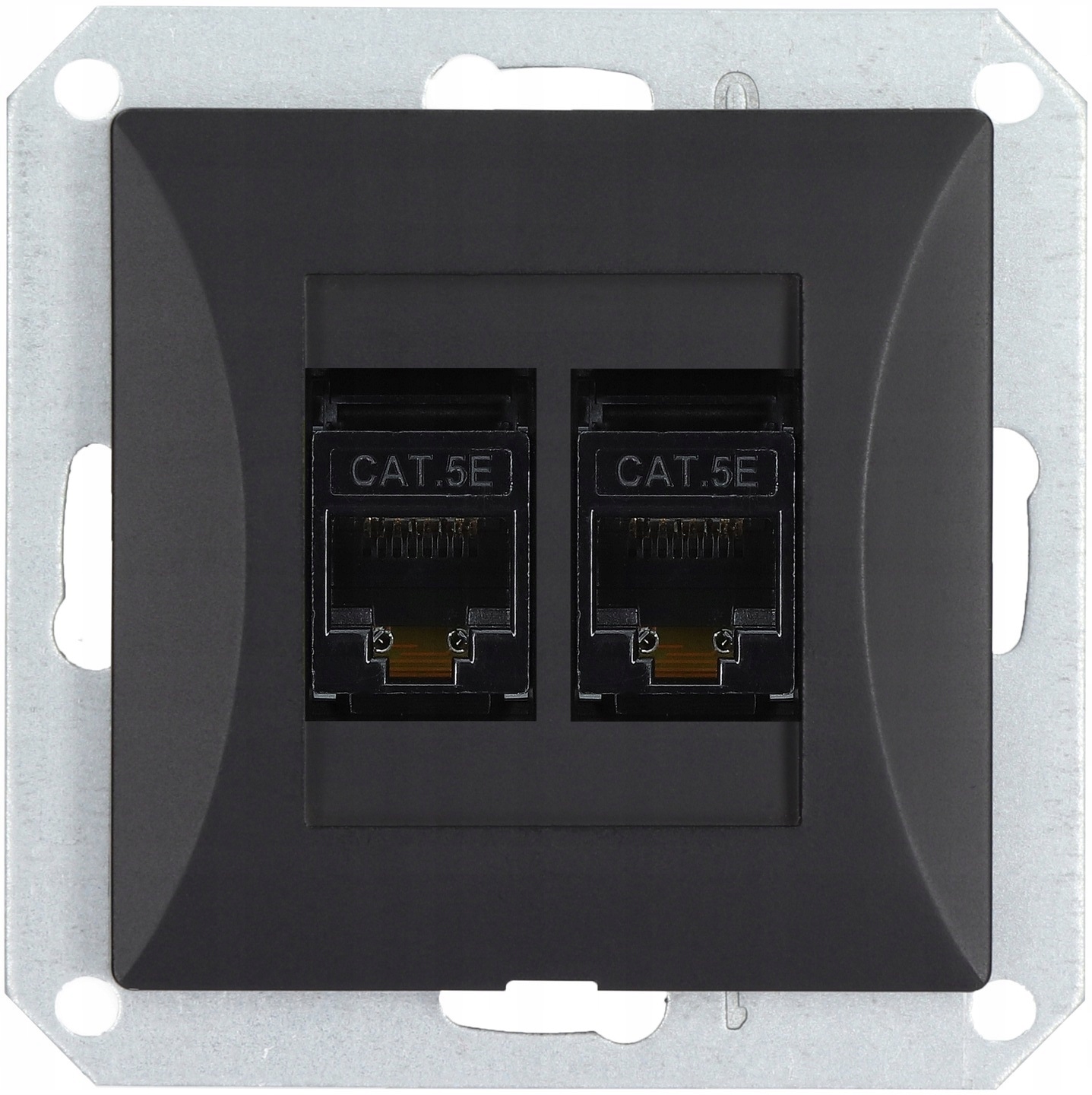 

Gniazdo internetowe 2x Lan RJ45 Opal czarny Mat