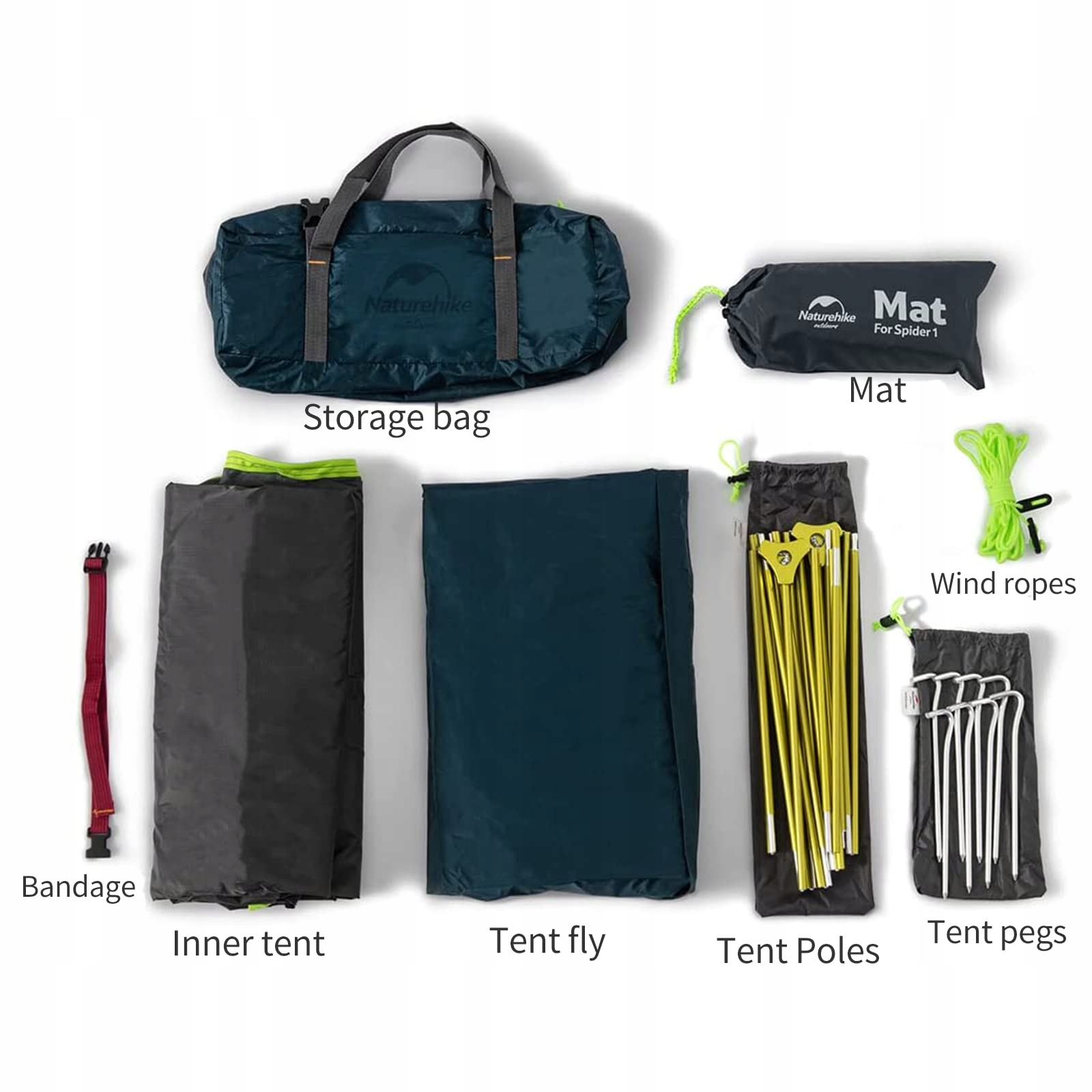 NATUREHIKE Ultralekkie Namiot Trekkingowy 1 Osobowy 3-4 Sezonowy Camping — miniatura 4