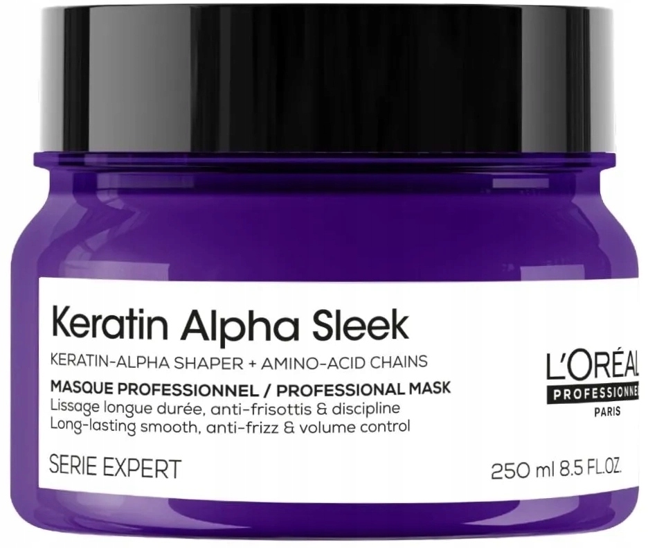 L'Oréal Keratin Alpha Sleek maska wygładzająca włosy 250 ml