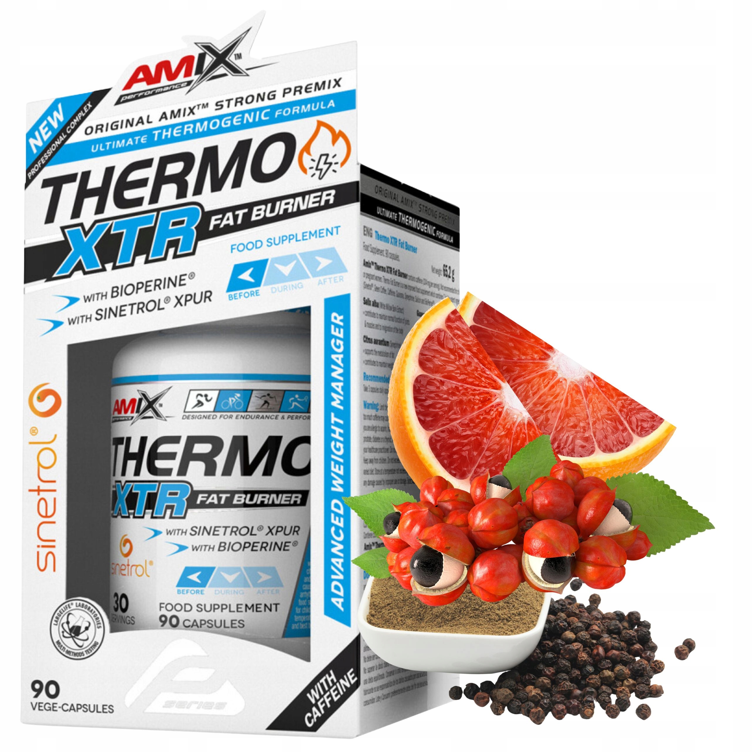 Fat Burner Piper Nigrum Guarana Kapsle na hubnutí Kofein ThermoXTR