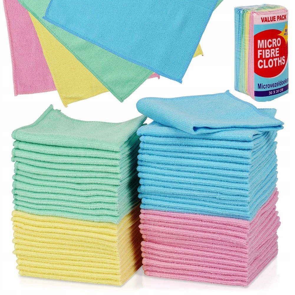 Levně Sada 50 ks Utěrek Kuchyňské utěrky Mikrovlákno Pevné Orion 30x30 cm