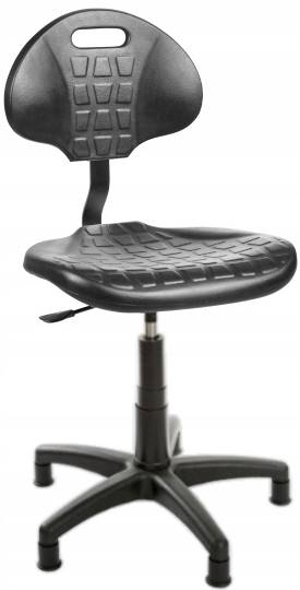 Krzesło Obrotowe Warsztatowe Ergopur Czarny Poliuretan Ergonomia 150kg