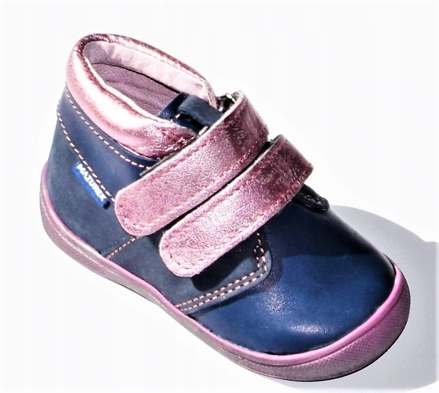 Trzewiki Mazurek skórzane buty na rzepy 21