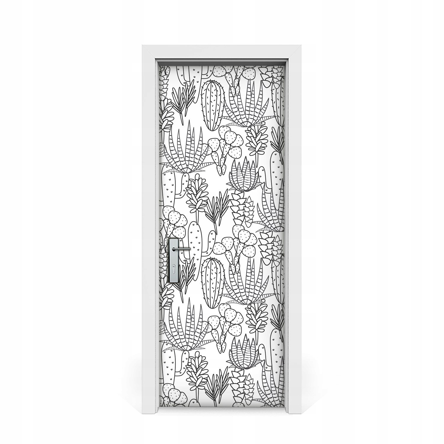

Naklejka na drzwi Ręcznie rysowane kaktusy 75x205