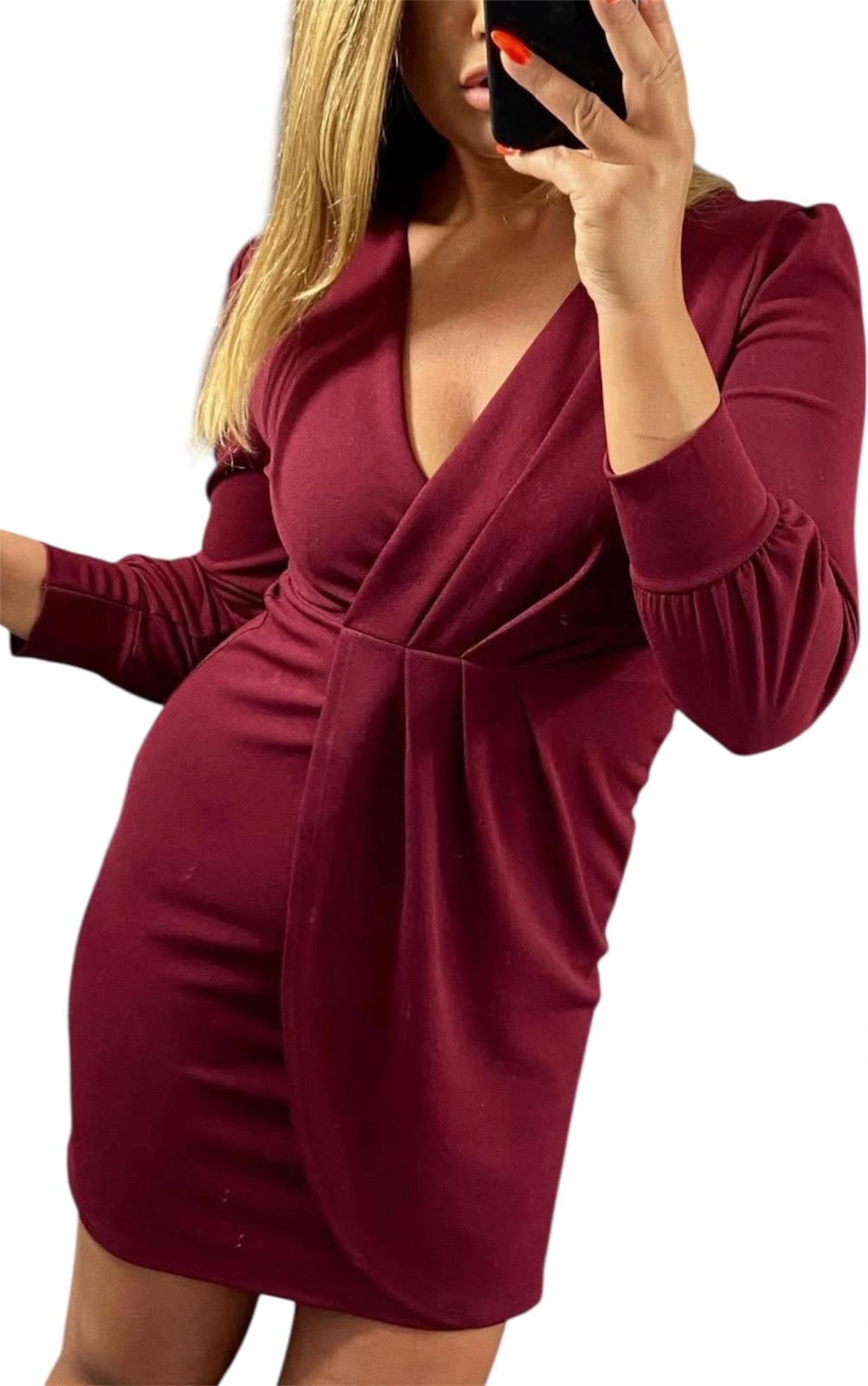 V582 Nová Kolekce Šaty Bordó vel. 44 (2XL)
