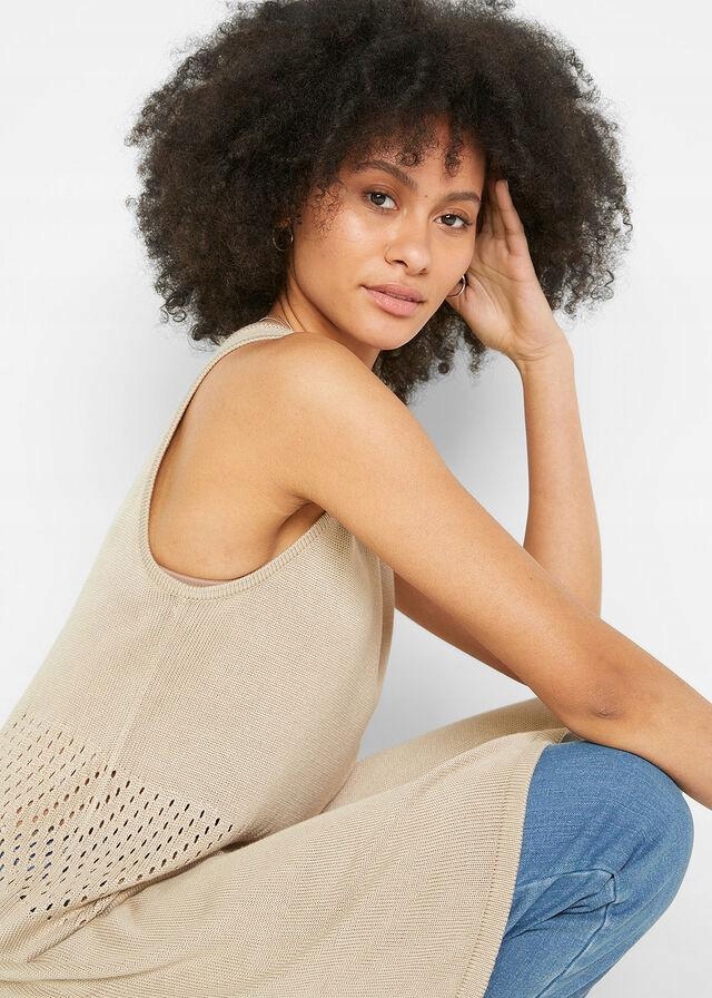 40 Bonprix KAMIZELKA BEŻOWA