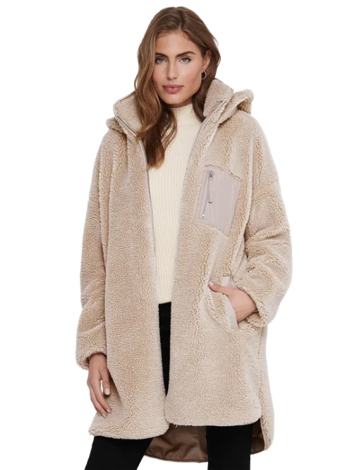Only Dámská Béžová Bunda S Kapucí Adaptér L/XL 6BA