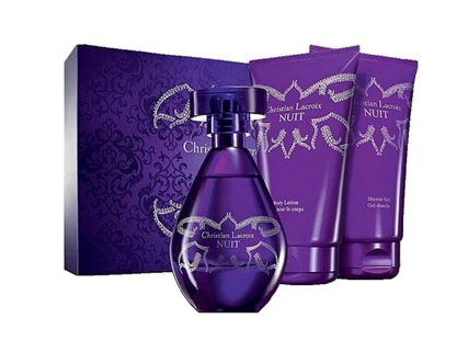 Zestaw Christian Lacroix Nuit her perfumy, balsam, żel Avon