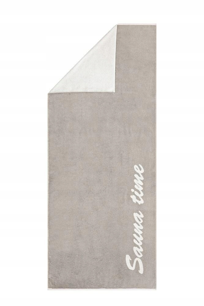 Plážová osuška Saune-Time 80x200 cm kamenná froté 480 g/m2 100% bavlna