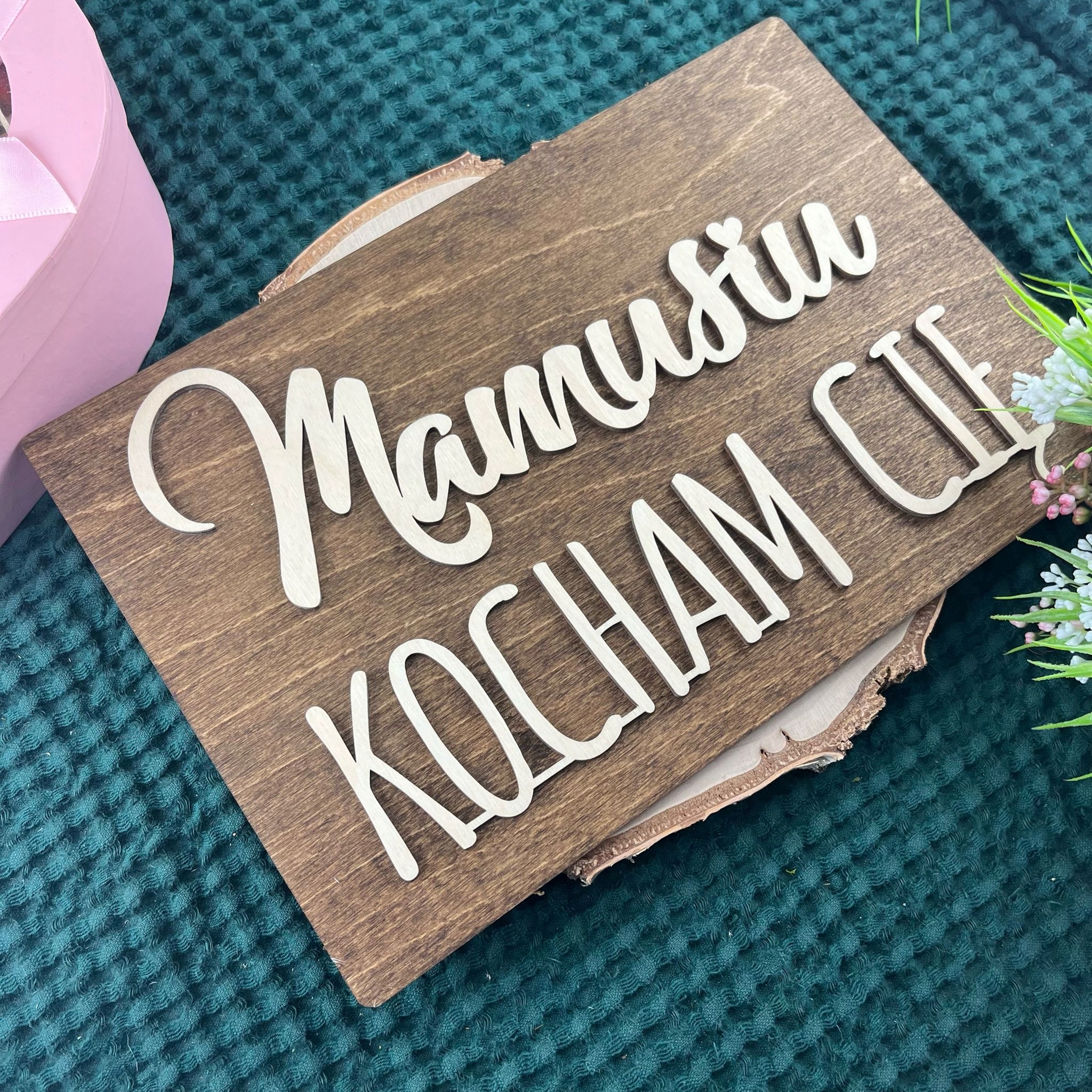 Tabliczka rekwizyt MAMUSIU KOCHAM CIĘ do zdjęć sesji fotograficznych Marka inna marka