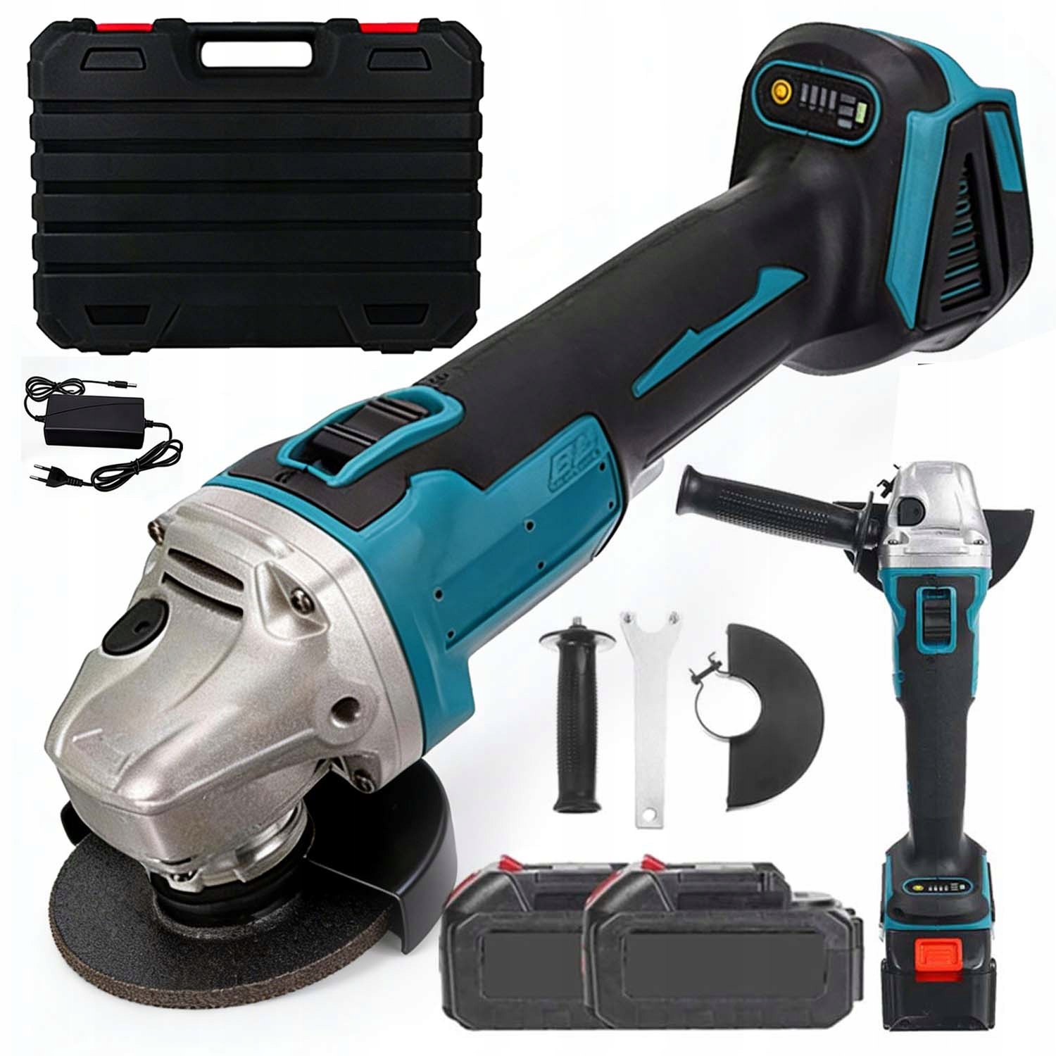 Bezszczotkowa Szlifierka Akumulatorowa Kątowa Kątówka Mocny 2XAKU 800W 21V