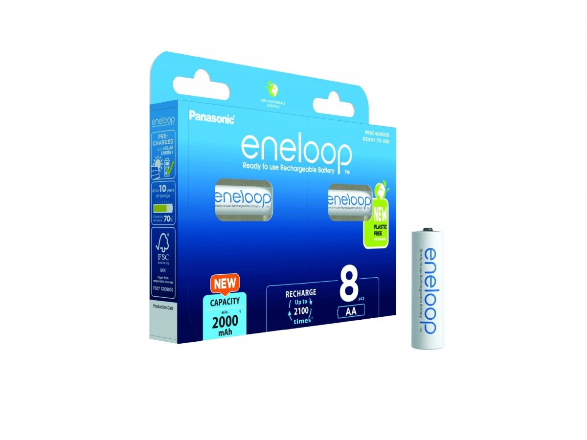Panasonic Nabíjecí Baterie Eneloop Aa 2000 mAh 8 kusů