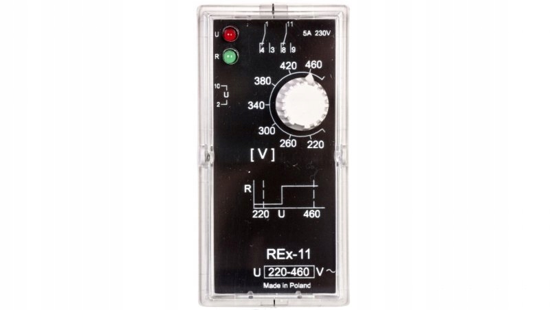 Przekaźnik kontroli napięcia 1-fazowy 2P 5A 220-460V Ac REX-11 2605764