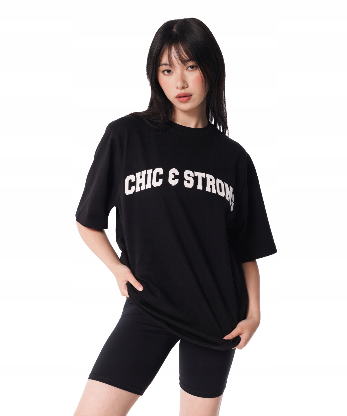Koszulka T-shirt oversize Chic Strong Varsity Chic Carpatree S czarny