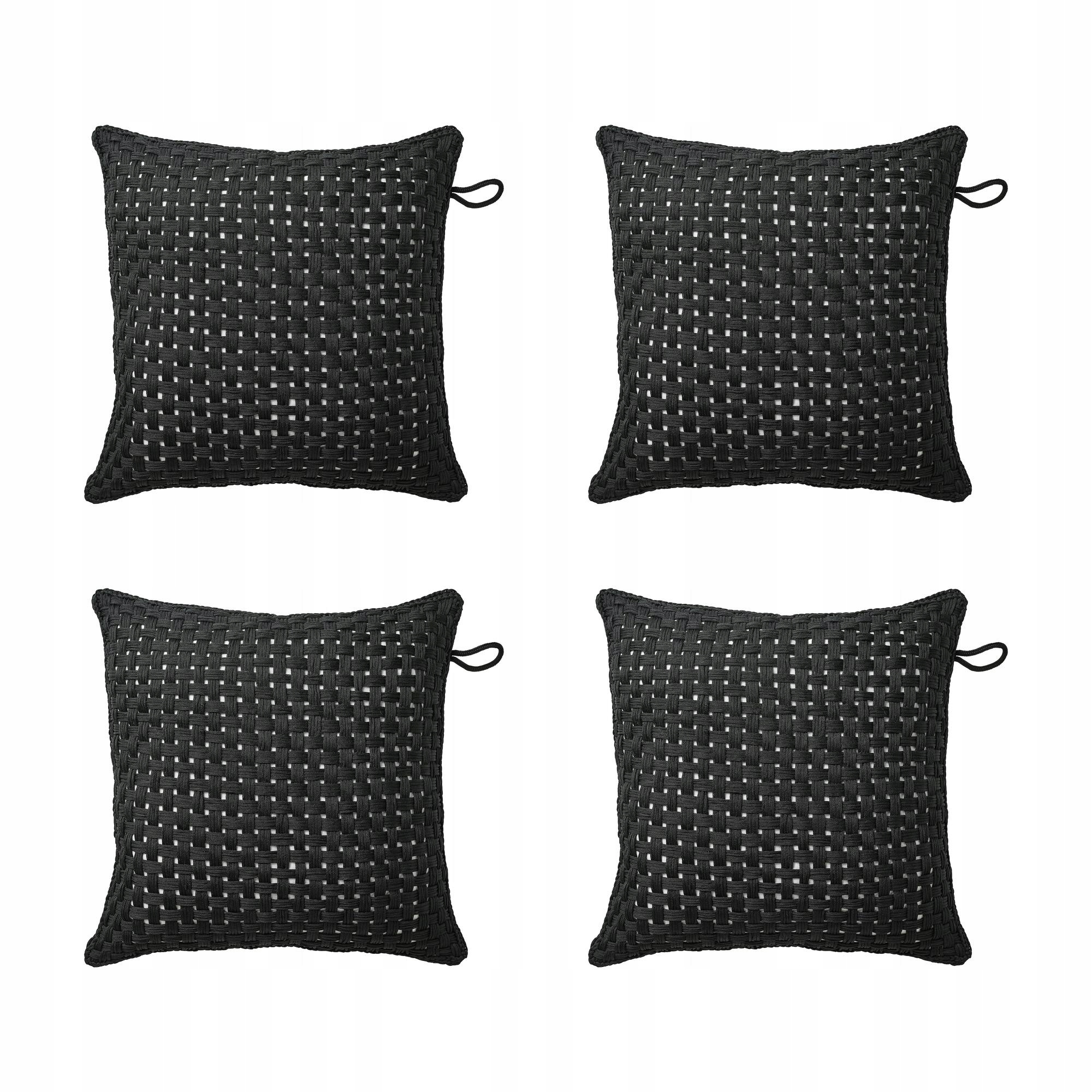 4 ks Povlak na polštář Tofto černý 50x50 cm do interiéru i exteriéru