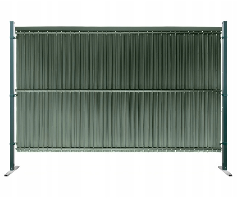 Listwy ogrodzeniowe pionowe wąskie 44-62mm 153x250cm RD12 Zielony