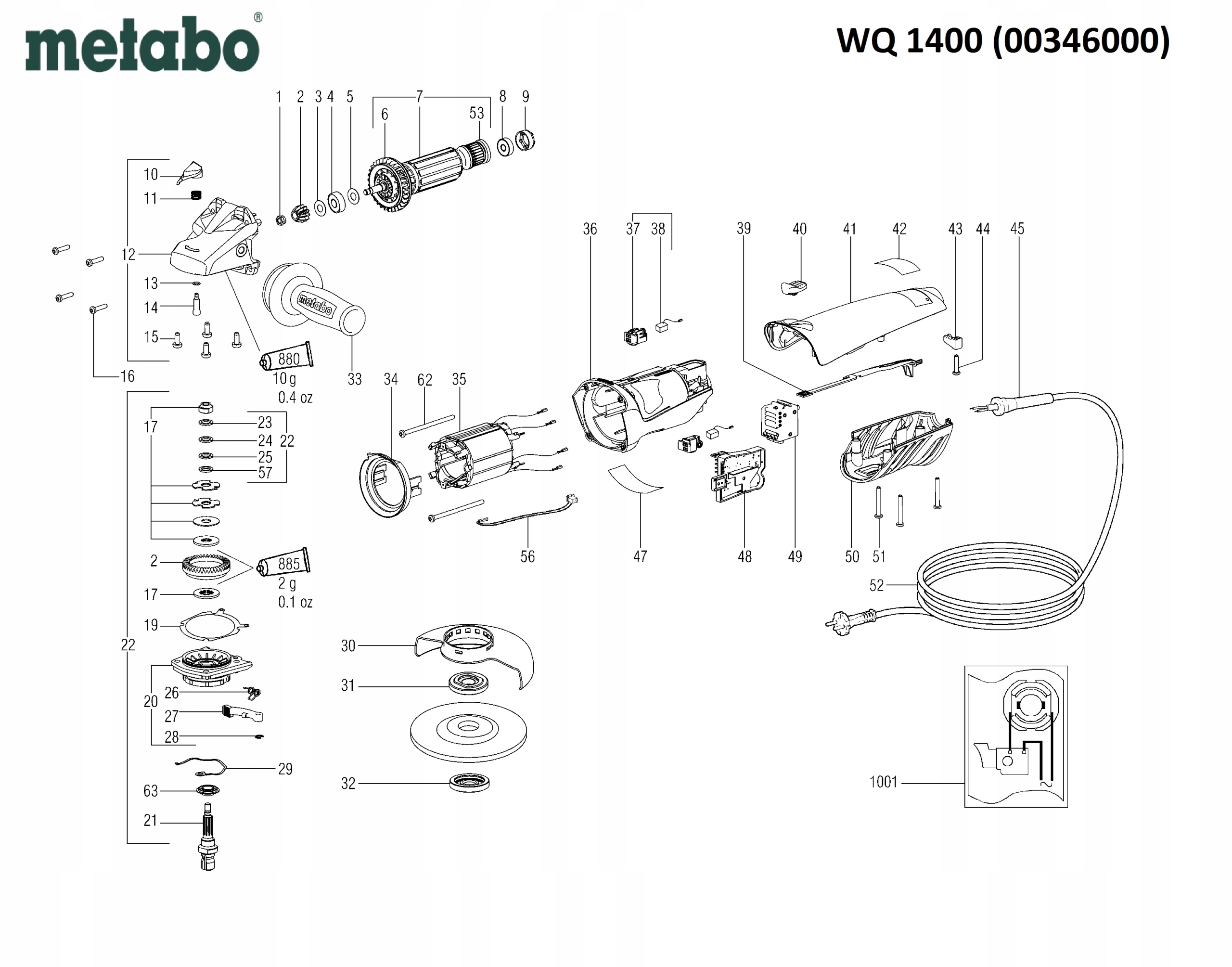 Metabo stojan 230V do szlifierki kątowej WQ 1400 00346000 Kod producenta 311010750