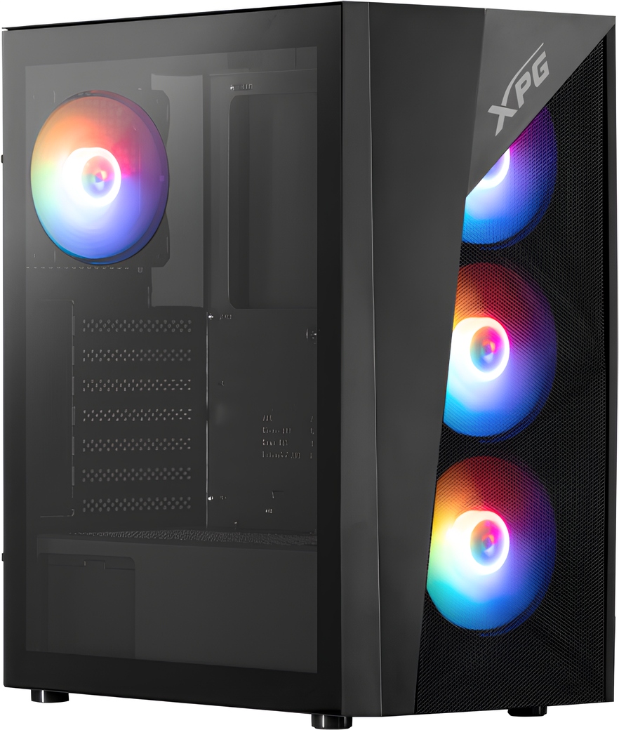Čierna Herná Skrinka Adata Xpg A-rgb Okno Sklo MIDI Tower Atx Pc