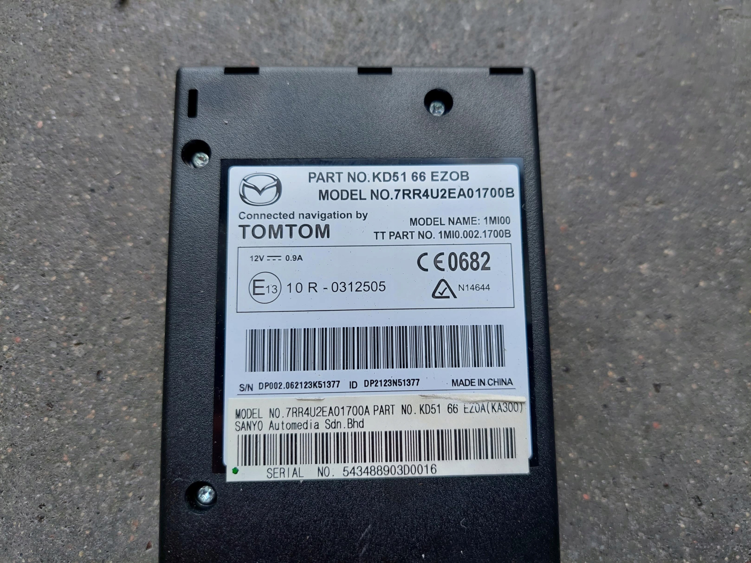 module control unit TOMTOM player navigation devices KD5166EZOB MAZDA CX-5 CX5 KE 2.2 D