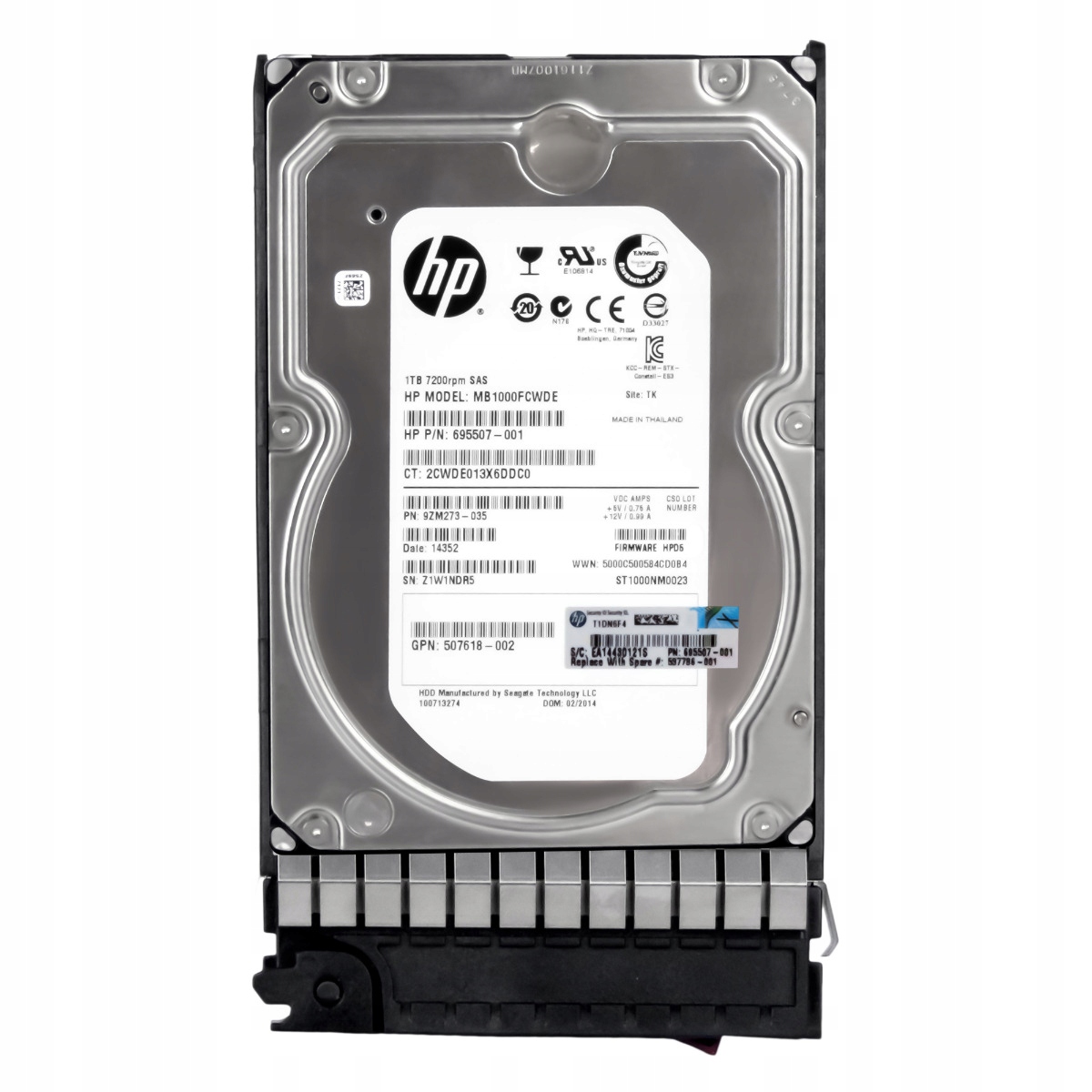 Hp 695507-001 537786-001 1TB 7.2K 128MB SAS-2 3.5'' MB1000FCWDE