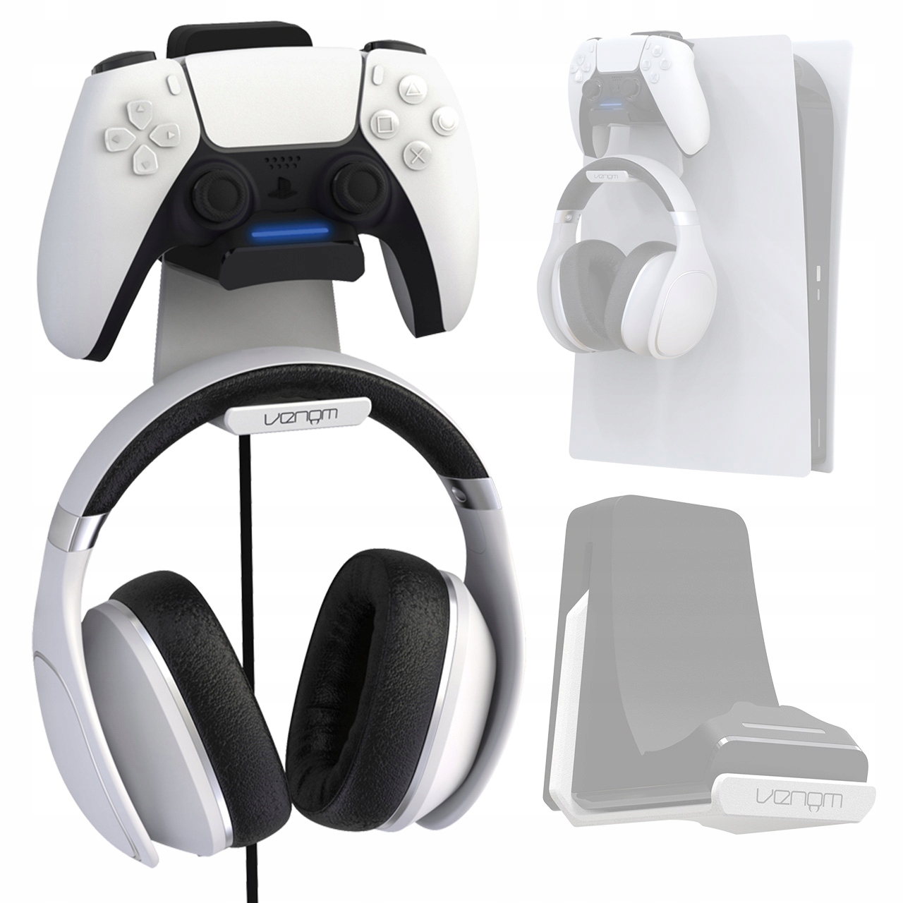 Stacja Ładująca Pojedyncza Do Padów PS5 Hak Na Słuchawki