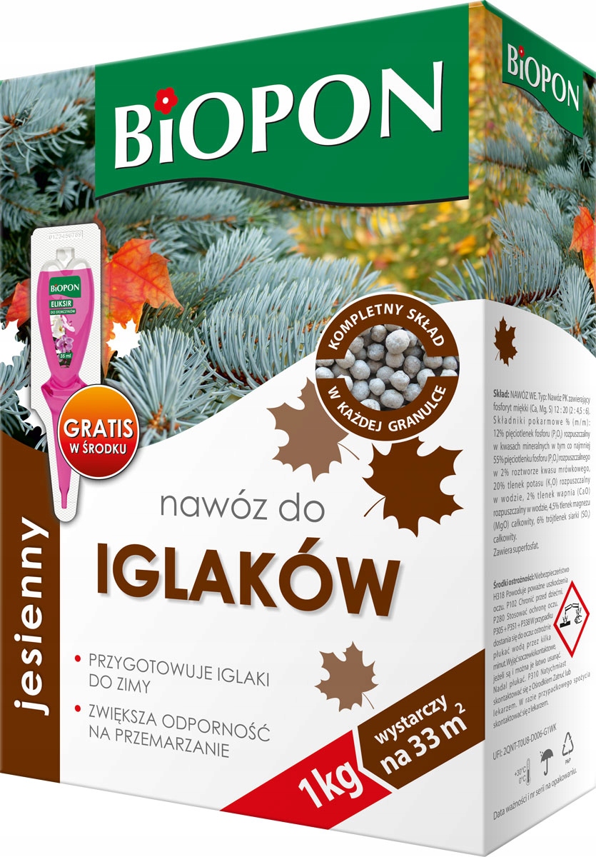 

Biopon nawóz Jesienny granulowany do Iglaków 1kg