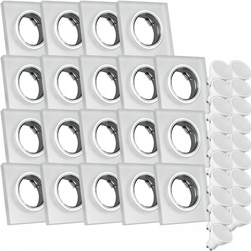 19X Skleněná Lampička Moderní Svítidlo Čtverec Silné Sklo Led Žárovka 1.5 W