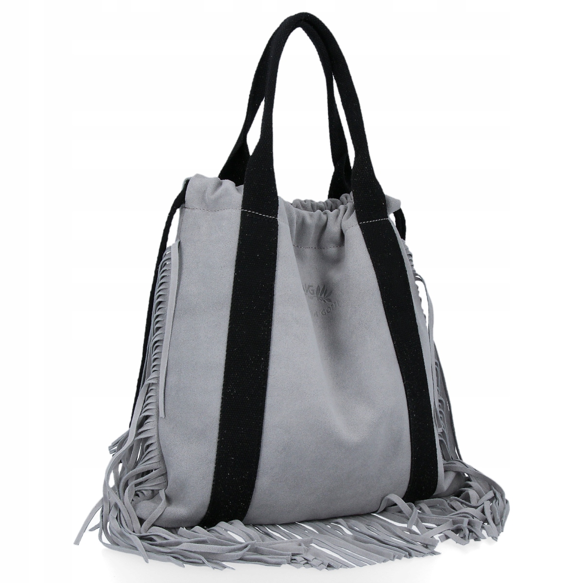 Vittoria Gotti Kožená taška Shopper Bag Boho Světle šedá