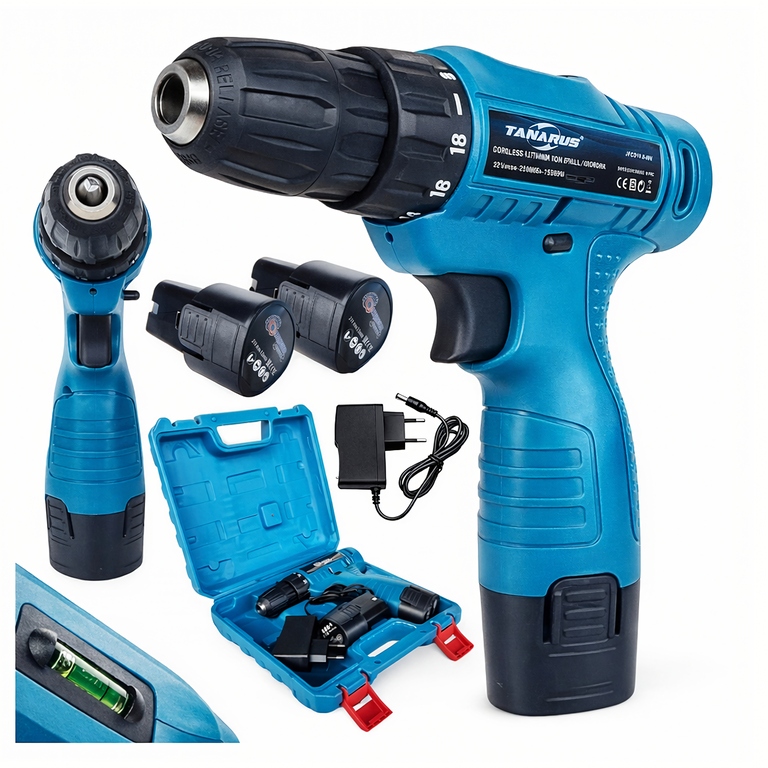 Wkrętarka Akumulatorowa Mini Wkrętak Led Zestaw Walizka 2x Akumulator 2.2Ah