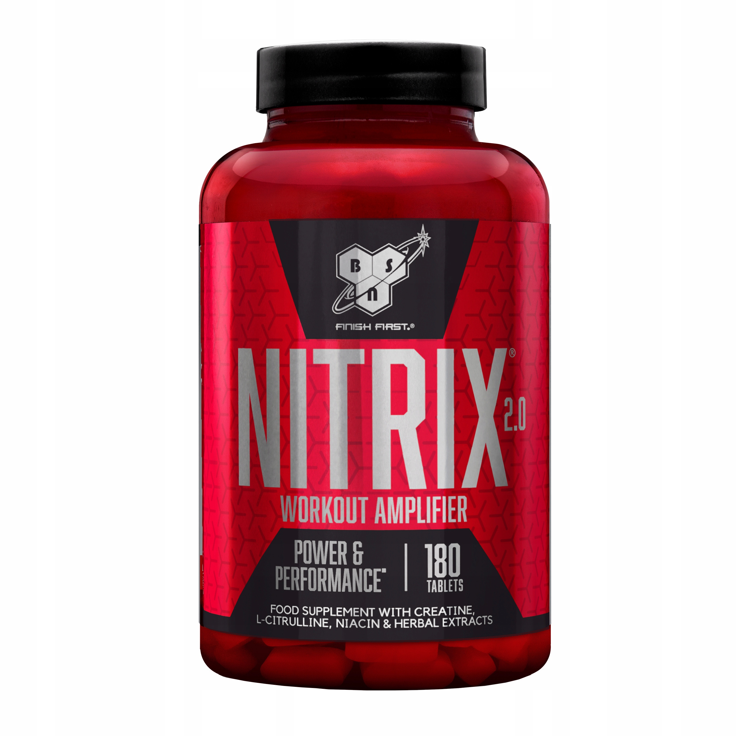 Kreatin Bsn Nitrix 2.0 180 tabletek Oxid dusnatý No Síla Hmotnost Svaly