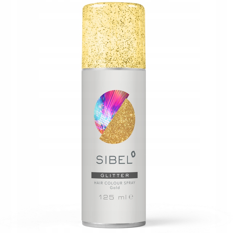 SIBEL COLOR SPRAY GLITTER GOLD LAKIER KOLORYZUJĄCY Z BROKATEM ZŁOTY 125ML