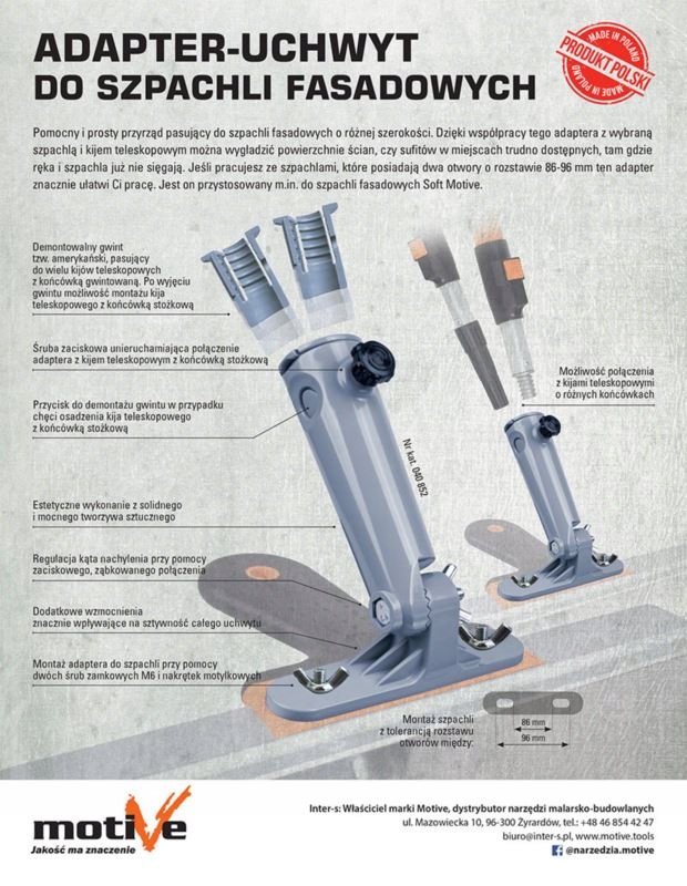 Adapter do szpachli fasadowych | 03611 Typ uchwyt