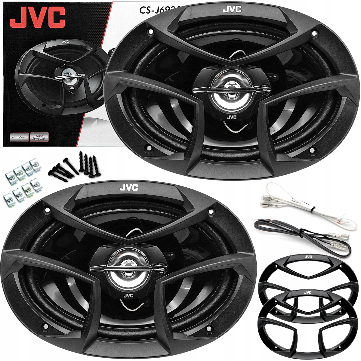 MOCNE GŁOŚNIKI SAMOCHODOWE JVC 400W 6X9" ELIPSY