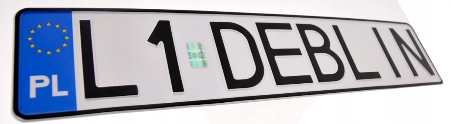 POLSKA TABLICA WŁASNY NAPIS + HOLOGRAM ALUMINIOWA TŁOCZONA JAK ORYGINAŁ !!