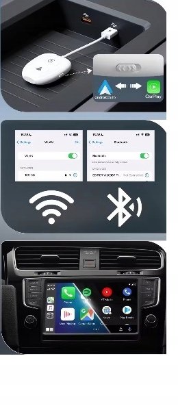 BEZPRZEWODOWY ADAPTER ANDROID i CARPLAY IPHONE 2W1 WIFI BT WIRELESS DONGLE Marka inna