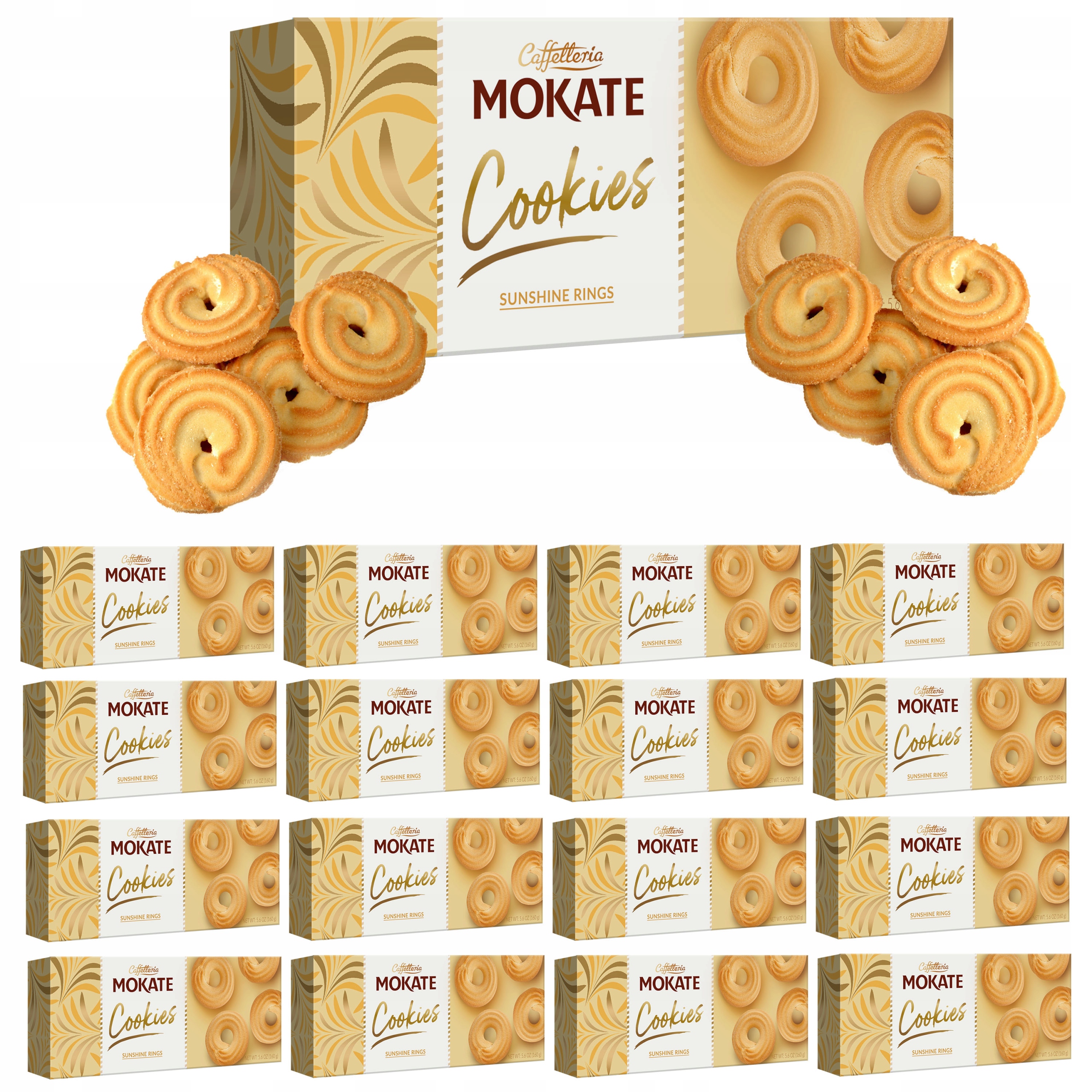 Ciastka Kruche Ringi Słoneczne Sunshine Rings 160 g do Kawy Herbaty Mokate