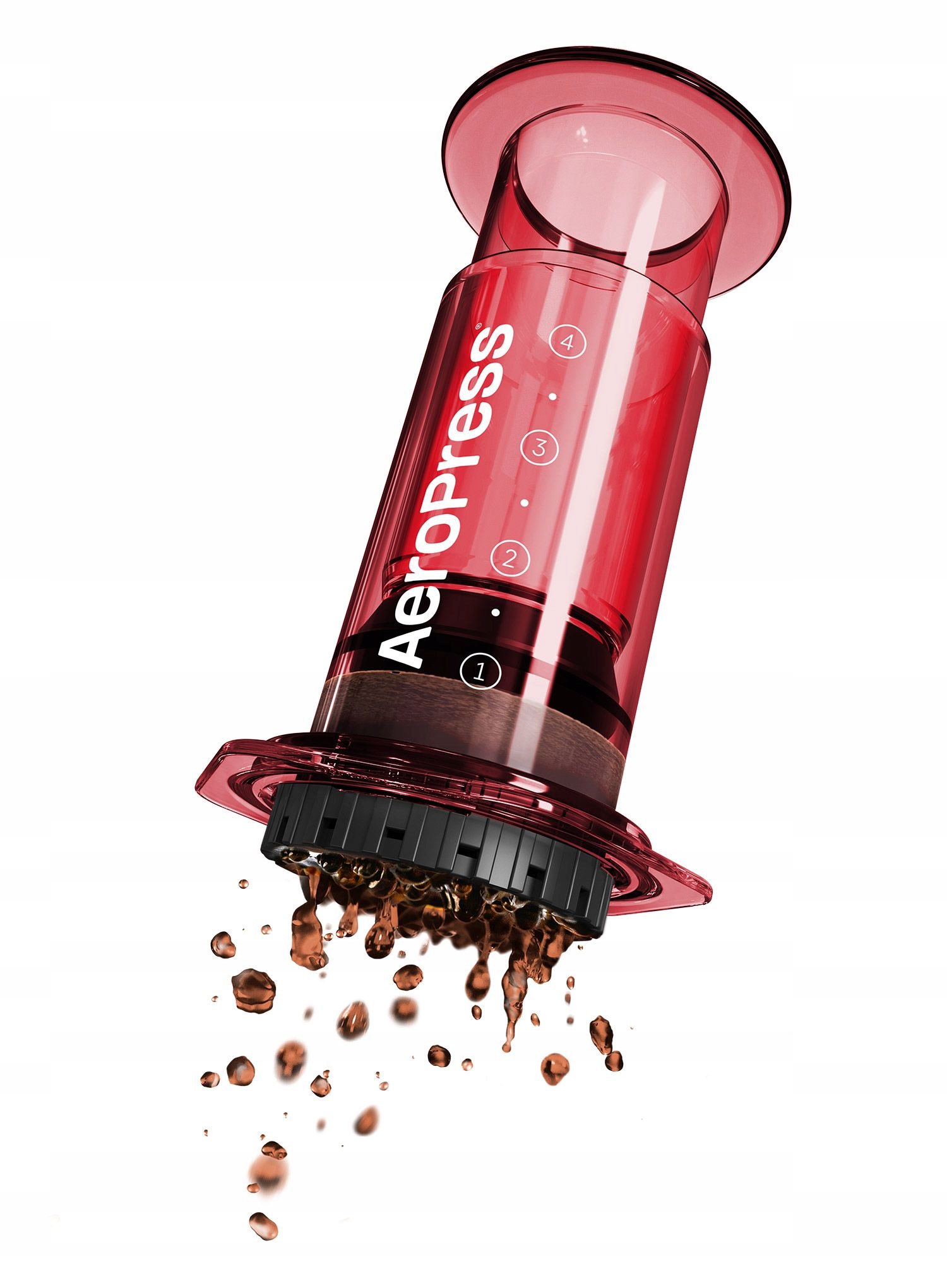 Kávovar AeroPress Clear červený